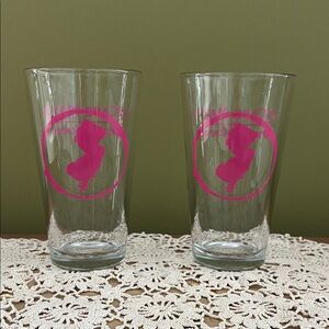 Pink Cape May Brewery pint glasses